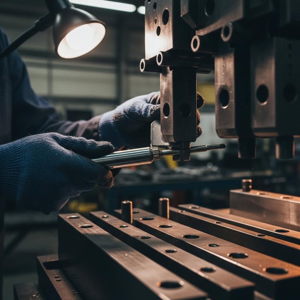 inspecting stamping die components for wear patterns and dimensional accuracy