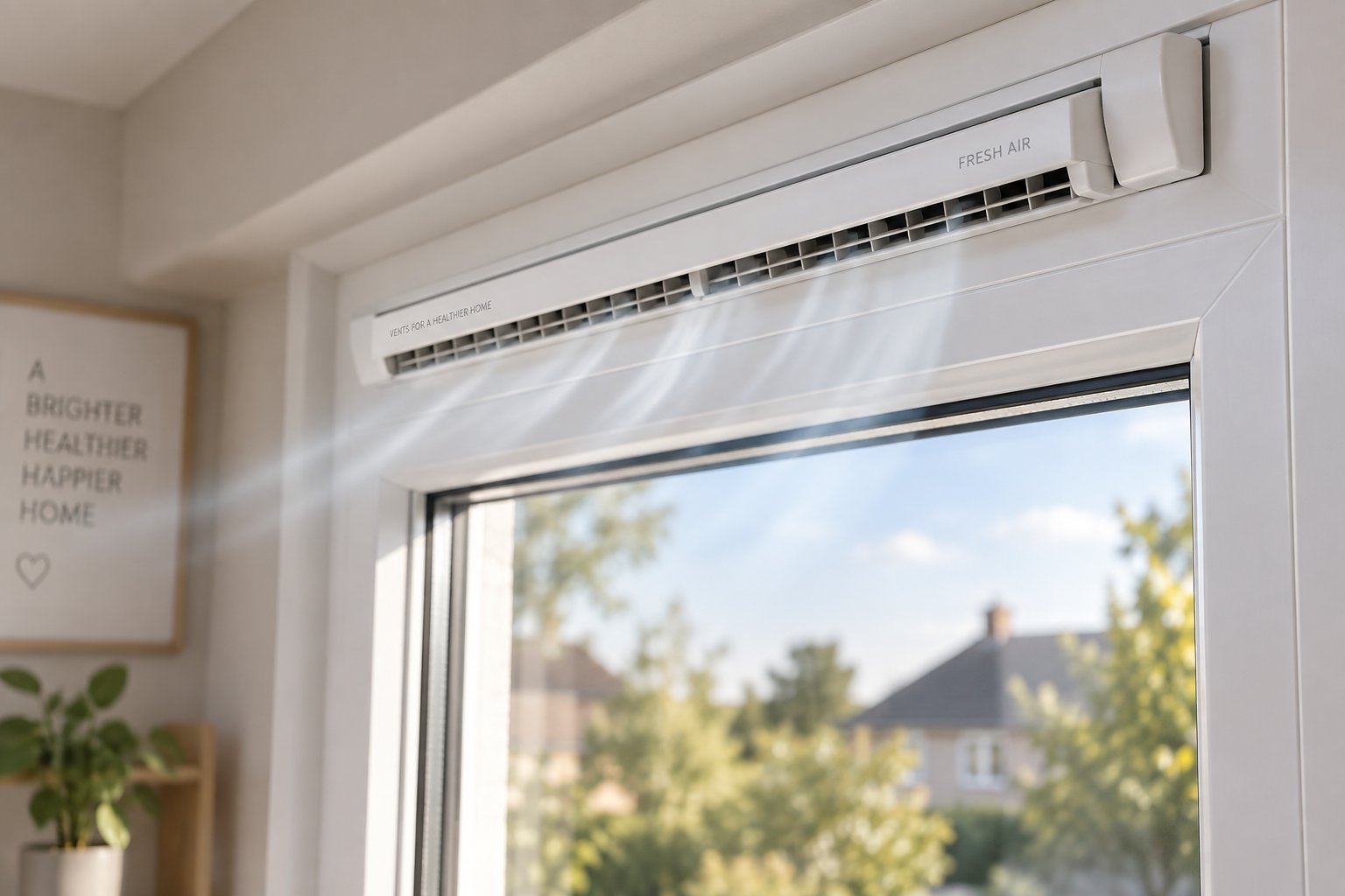 trickle vent integrated into a upvc window frame providing part f background ventilation