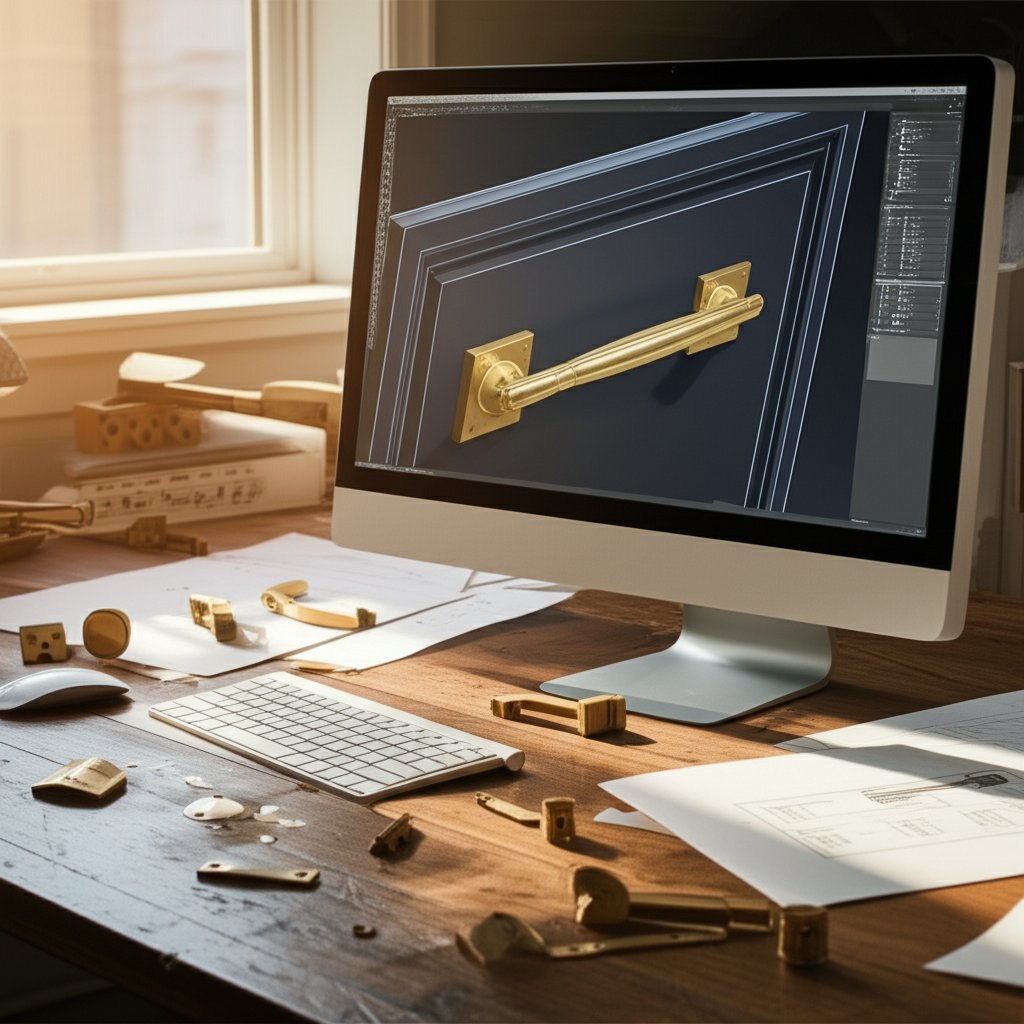 cnc machining enables custom unlacquered brass hardware with precise design details