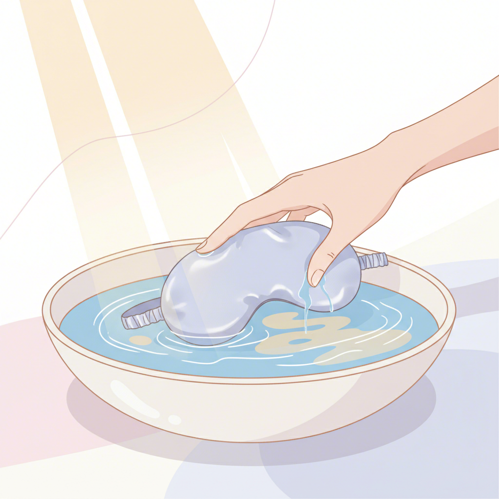 gentle hand washing process for a satin sleep mask to maintain its quality