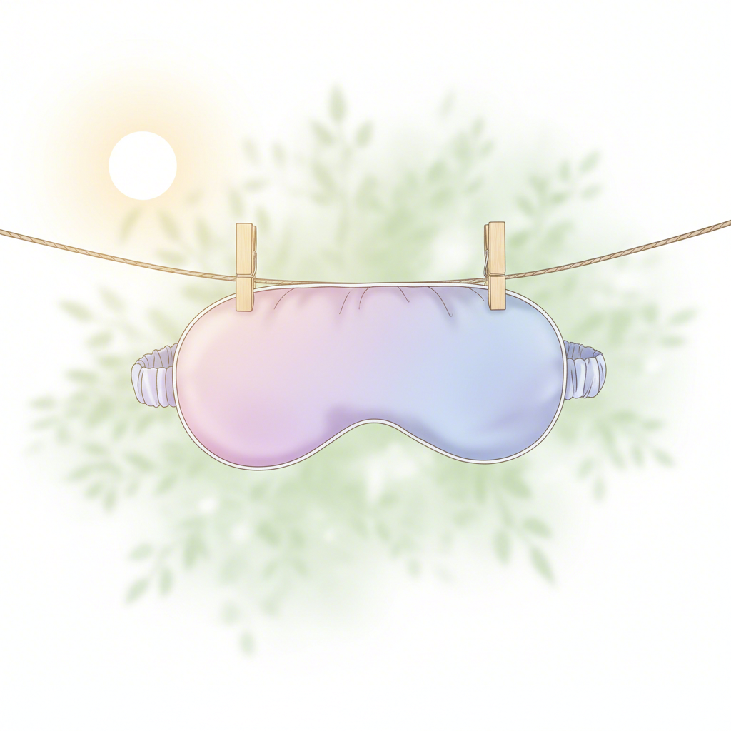 proper air drying technique for a satin sleep mask away from direct sunlight