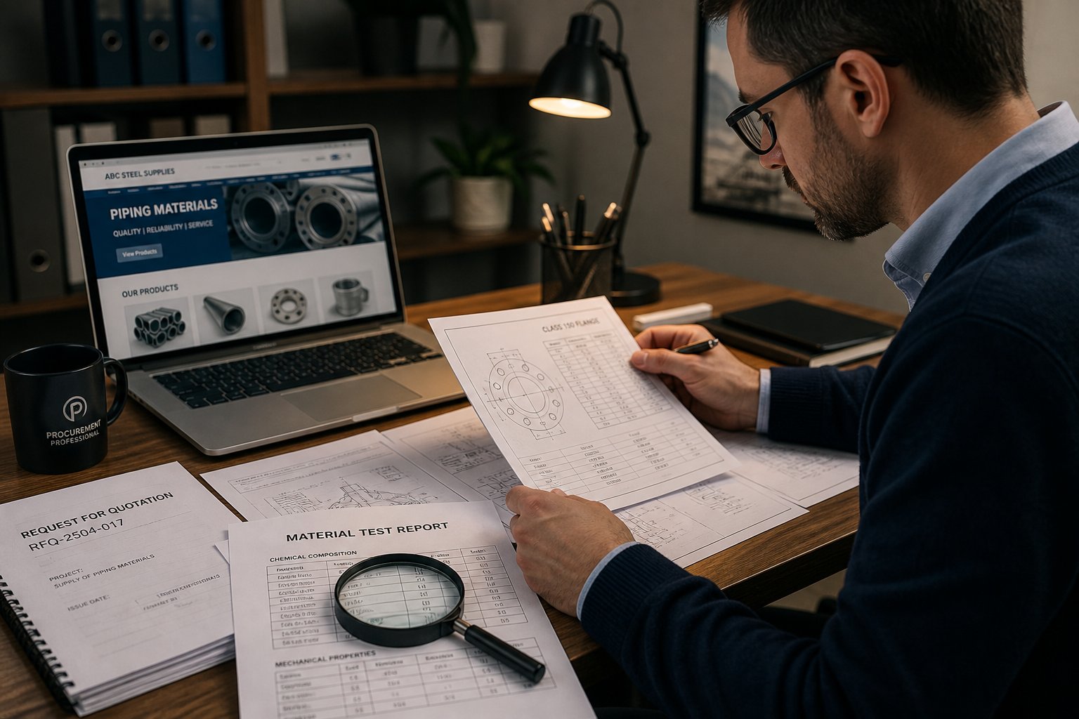 buyer reviewing supplier documentation and technical specifications during the twin screw extruder vetting process