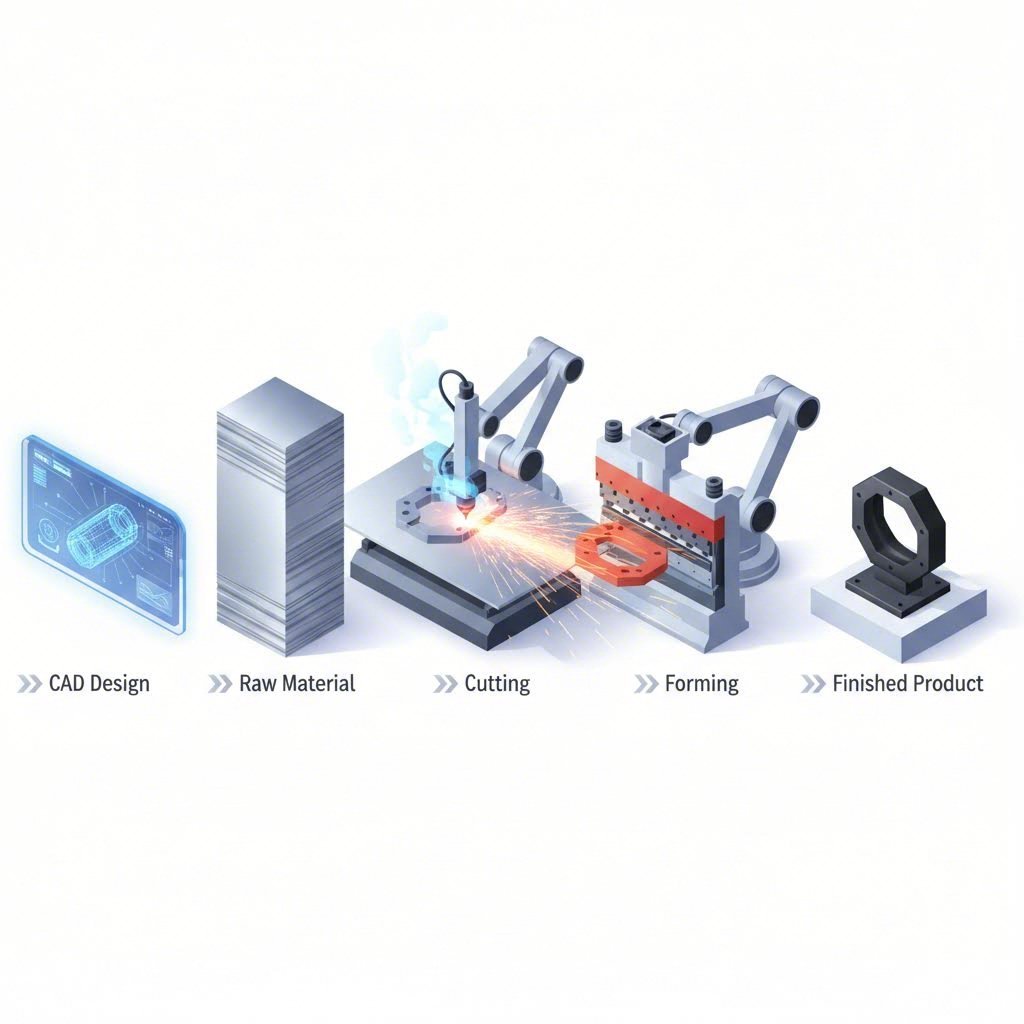 metal fabrication workflow from digital design to finished component