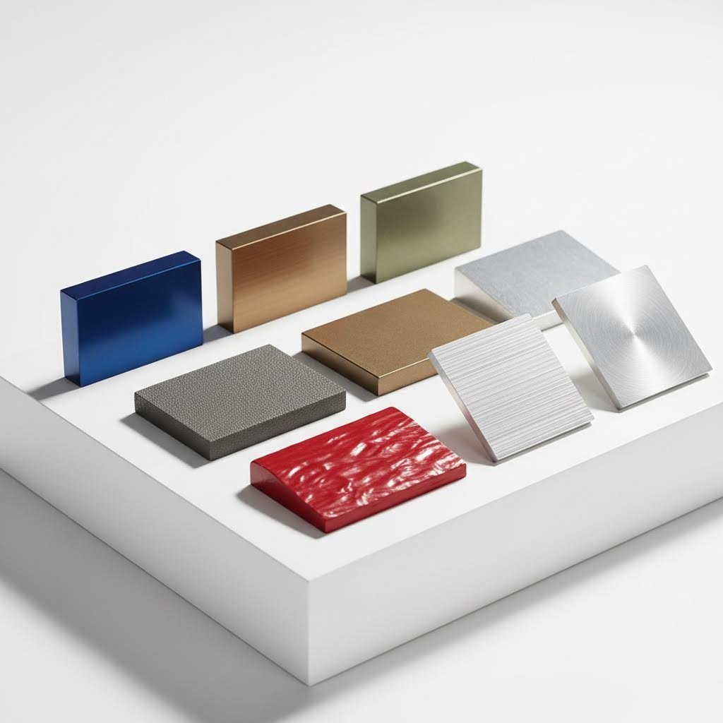 various aluminum surface finishing options including anodizing and powder coating
