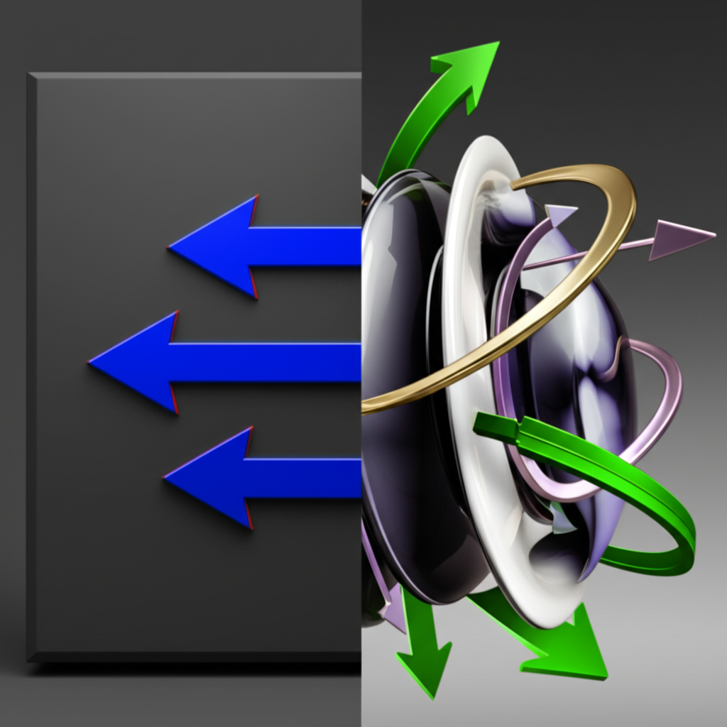 visual comparison of the movement capabilities in 3 axis versus 5 axis cnc