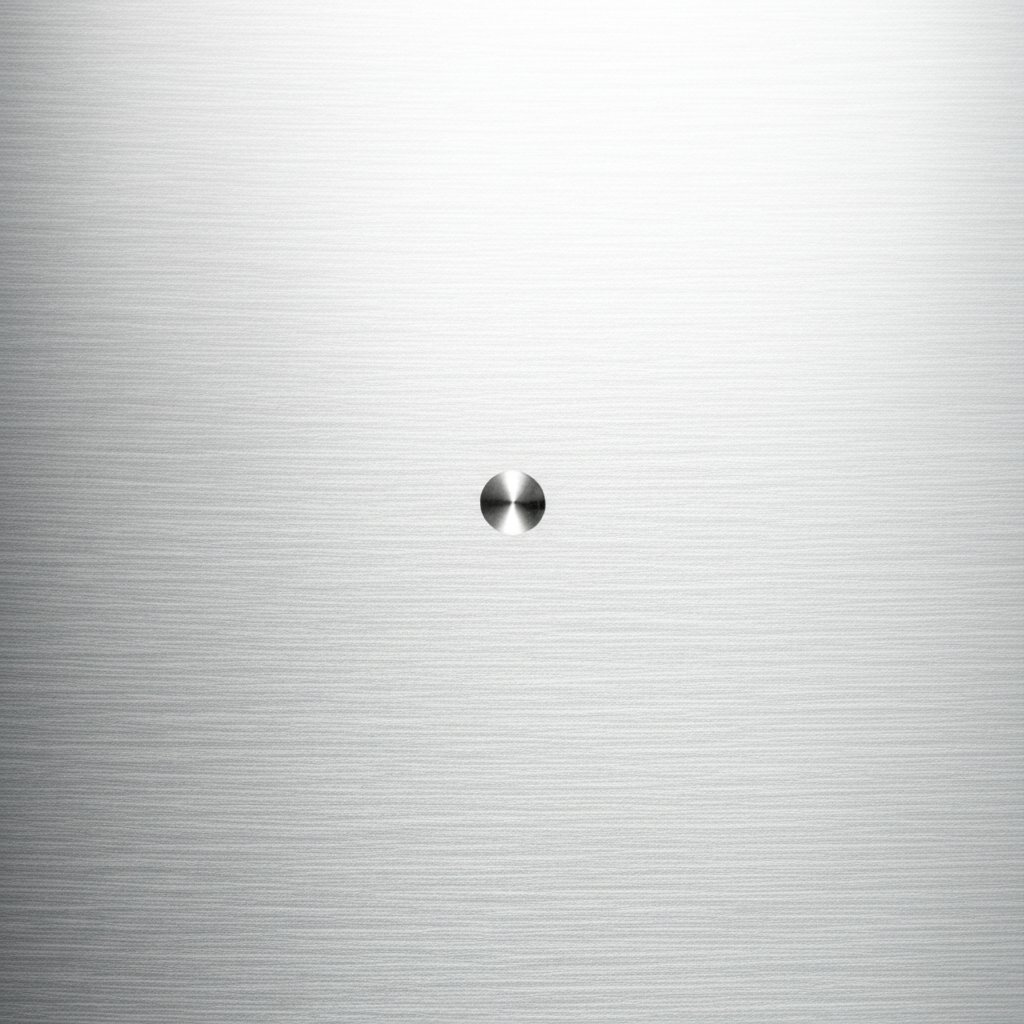 a close up view of an ejector pin mark on a metal die cast component