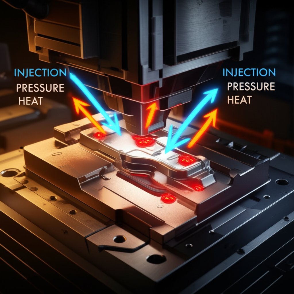 diagram showing the causes of ejector pin marks in the die casting process