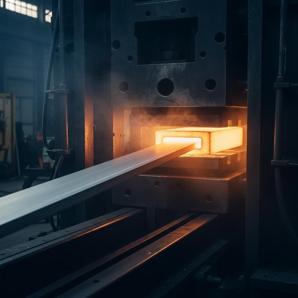 aluminum extrusion process transforming heated billet into precision profile