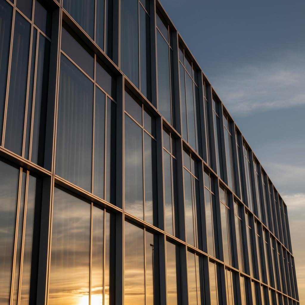 architectural curtain wall system using extruded aluminum profiles