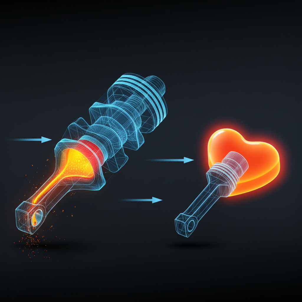 infographic showing the custom forging process from digital design to final part