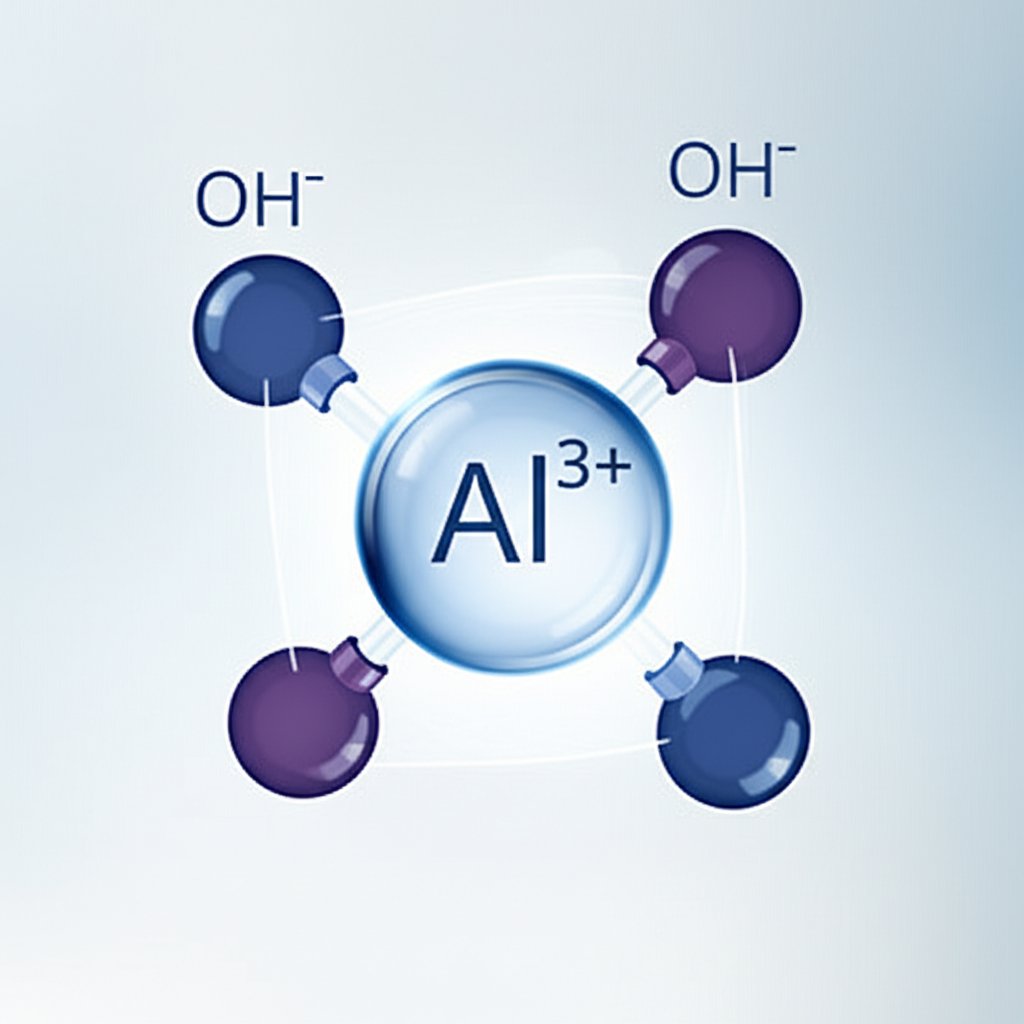 aluminum ion and three hydroxide ions combine to form neutral al(oh)3