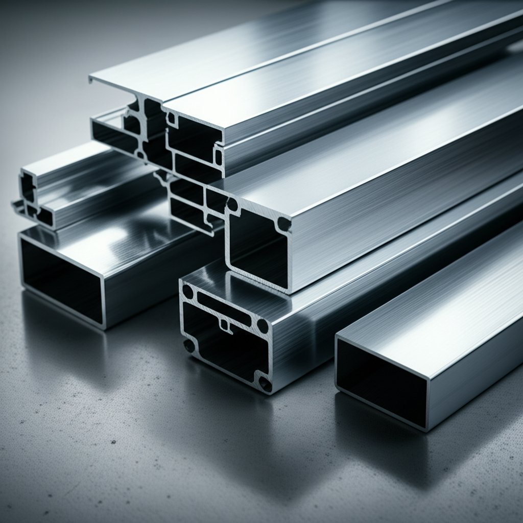 various forms of clear anodized aluminum used in construction and industry