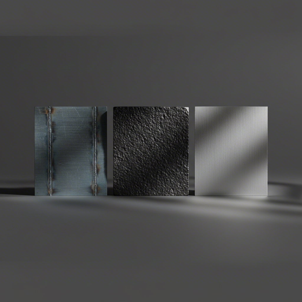 conceptual representation of stamped steel cast iron and aluminum materials