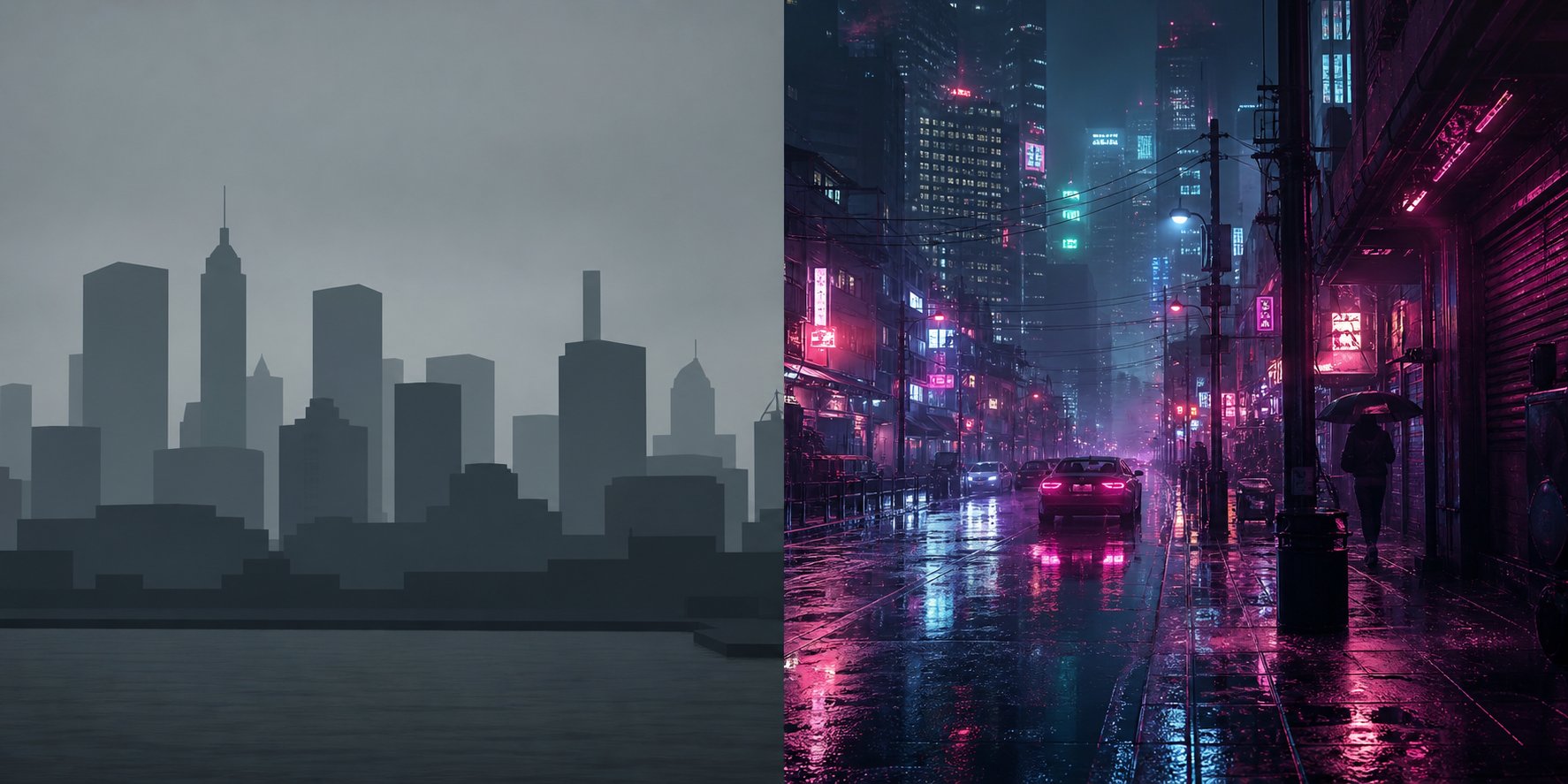 comparison between vague prompt output and detailed prompt output for ai video generation