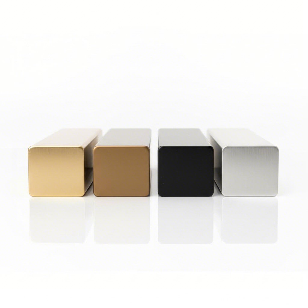 anodized aluminum profiles showcasing various color finish options for architectural applications