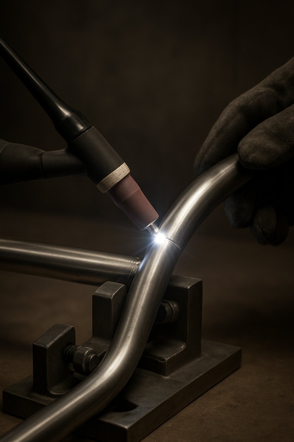 tig welding thin stainless tube with controlled heat and clean technique