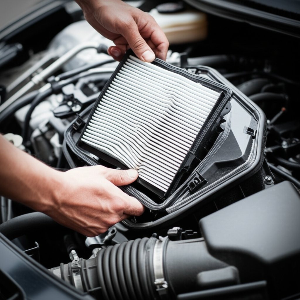 step by step diy replacement of a car's engine air filter