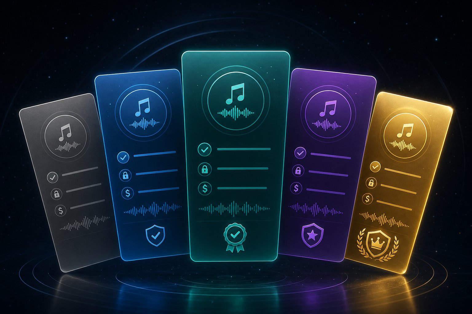each ai music platform offers different commercial licensing terms across free and paid subscription tiers