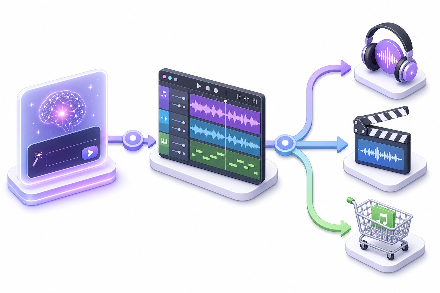multiple selling channels from streaming to direct licensing let ai music creators diversify their revenue streams