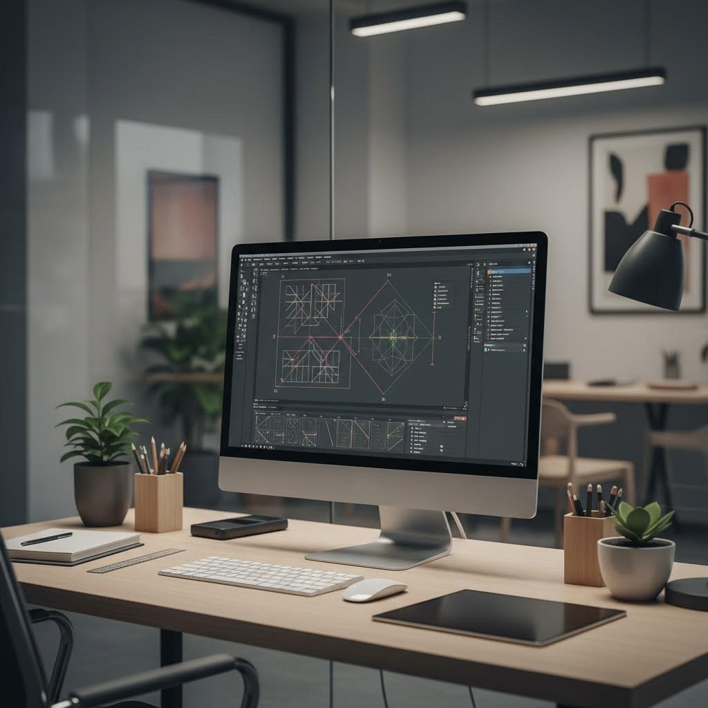 cad design workspace with vector files prepared for laser cutting submission