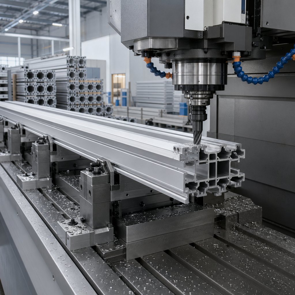 extruded aluminum profile receiving secondary cnc machining