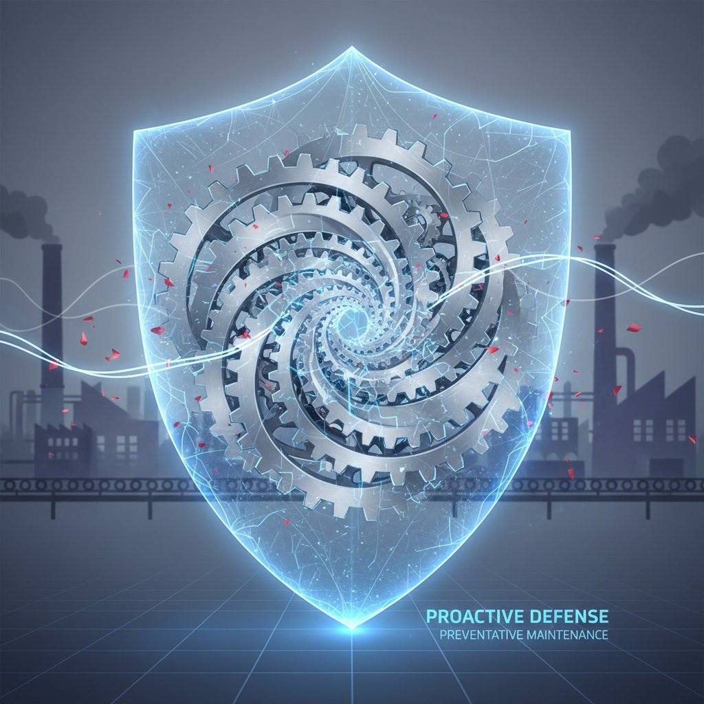 conceptual art of protected industrial gears representing preventative die maintenance