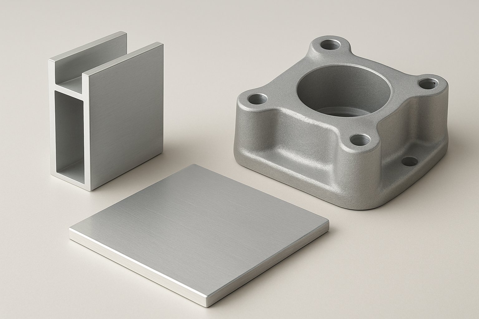 different aluminum forms and anodized appearance