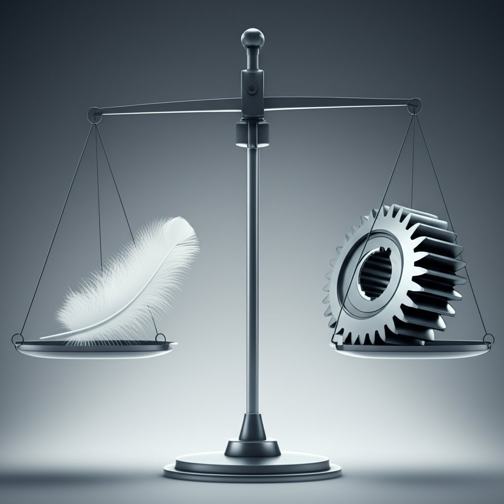 conceptual art showing the balance of lightweight and strength in aluminum