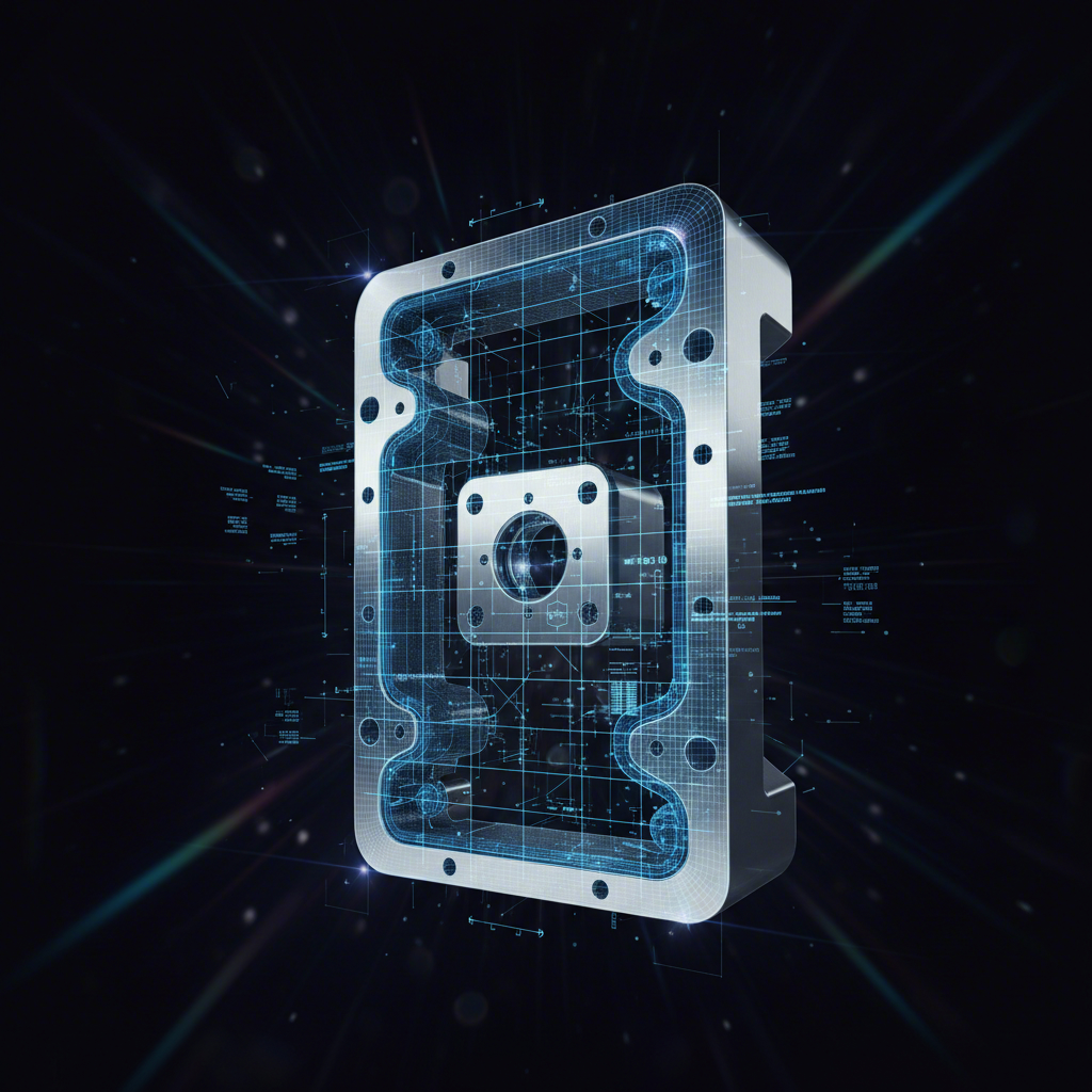 conceptual art representing the high precision inspection of an automotive die