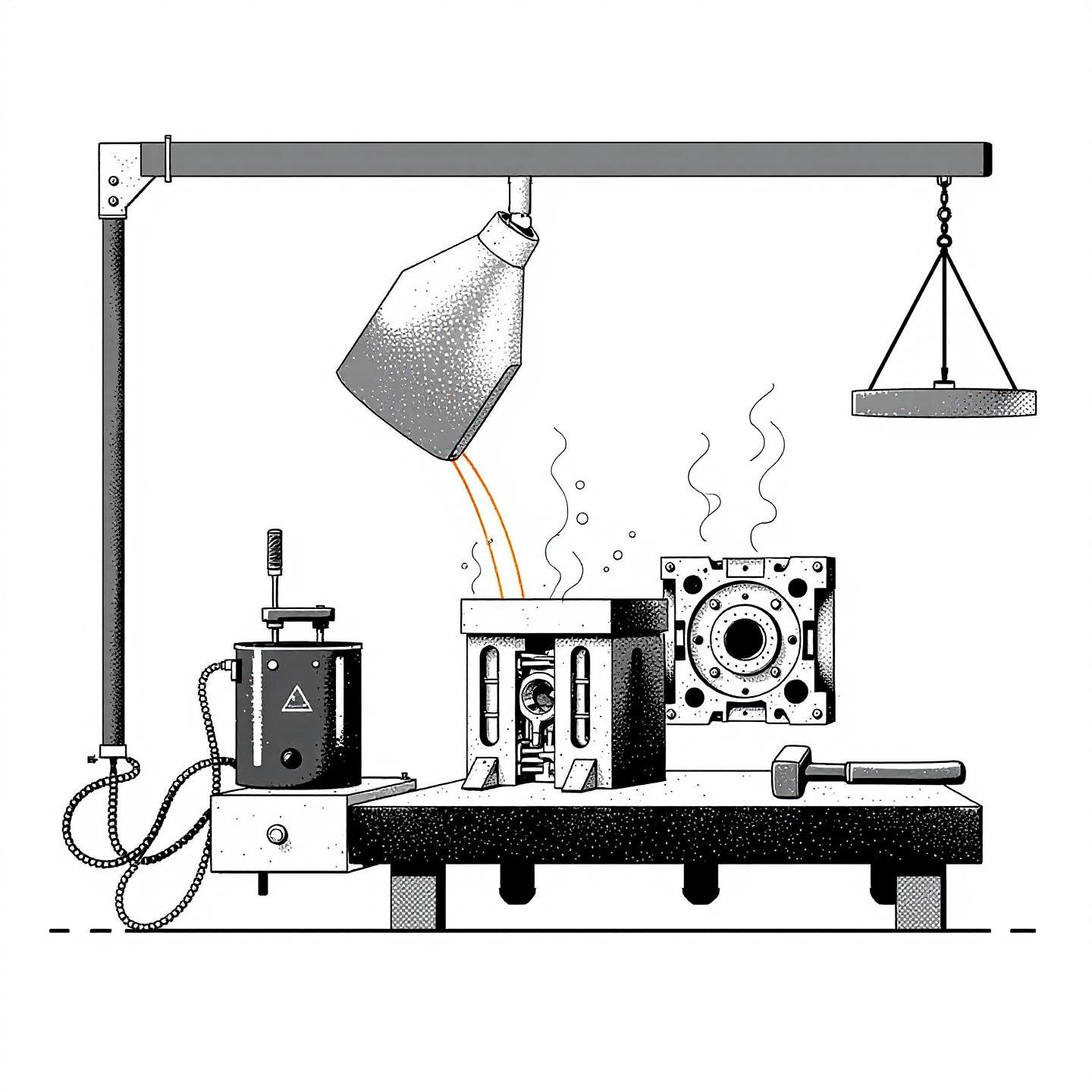 aluminum casting process illustrating the importance of melting point in manufacturing