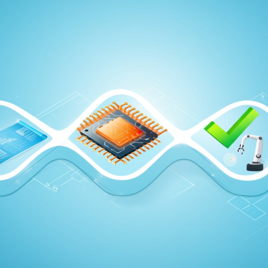 visual diagram of the key stages in the electronics manufacturing process
