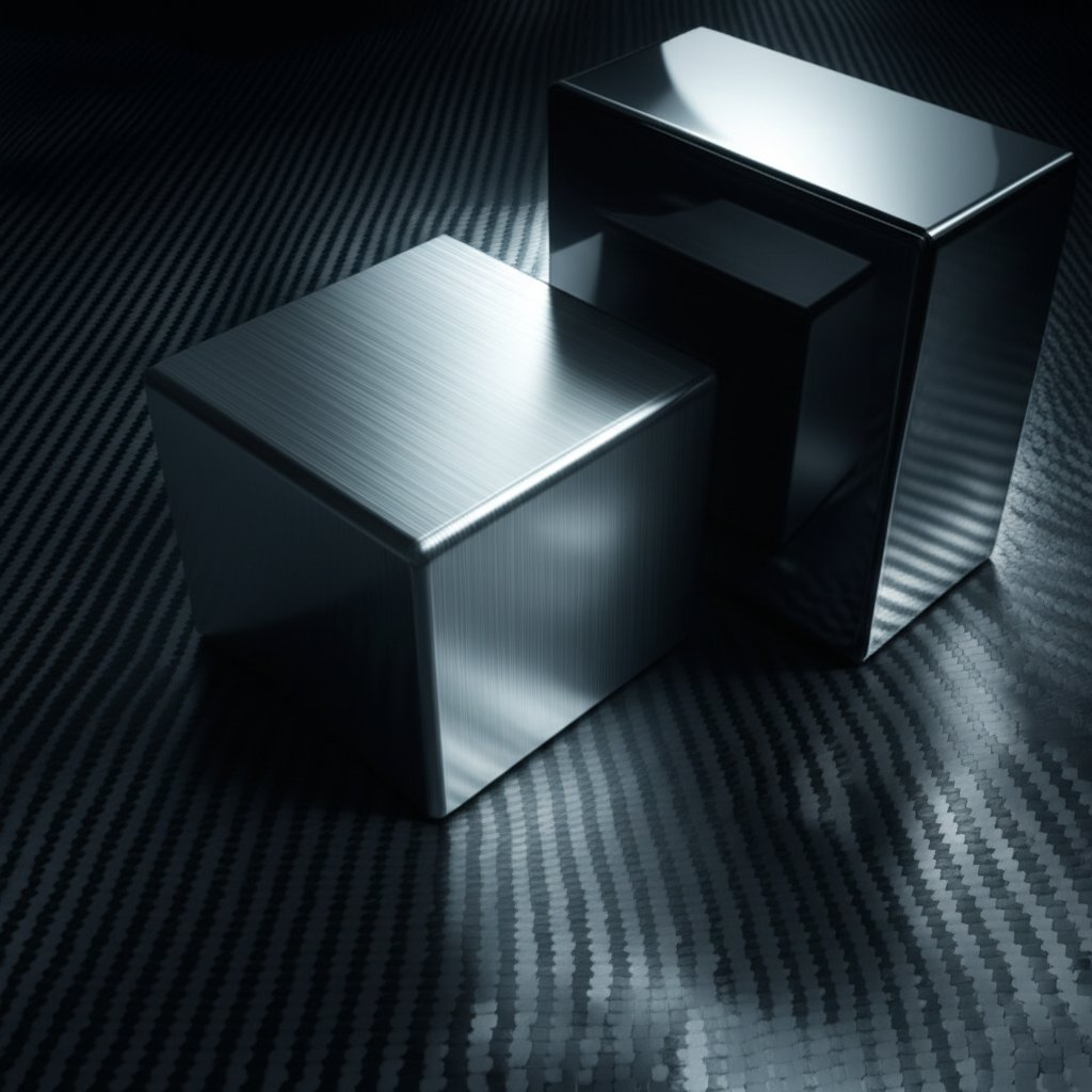 abstract representation of materials used in cnc machining for drones including metal and carbon fiber