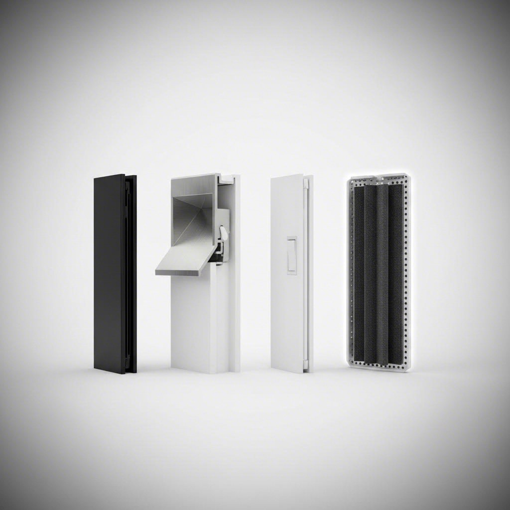 comparison of slot over frame through frame and acoustic trickle vent types