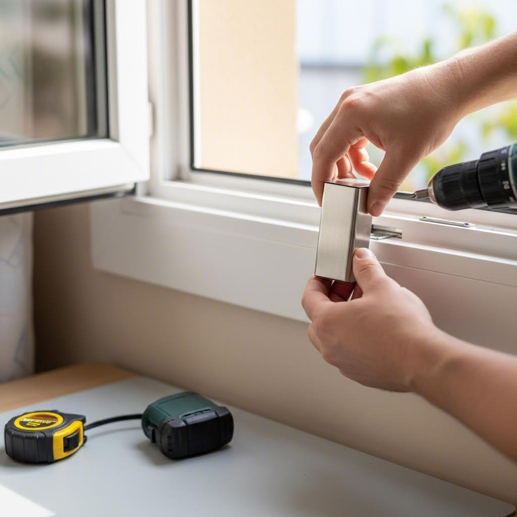 hands on trickle vent installation in a upvc window frame
