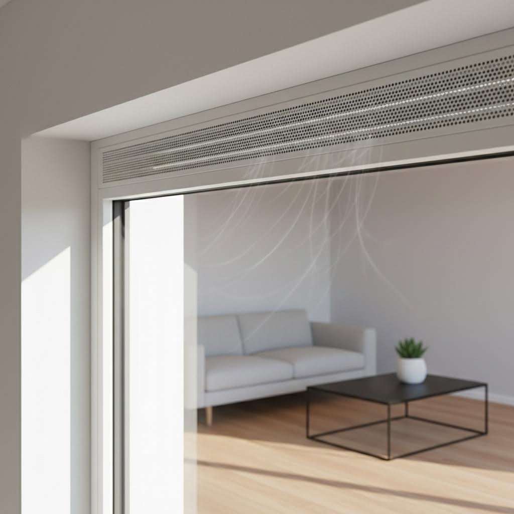 modern window trickle vent providing controlled background ventilation in a residential setting