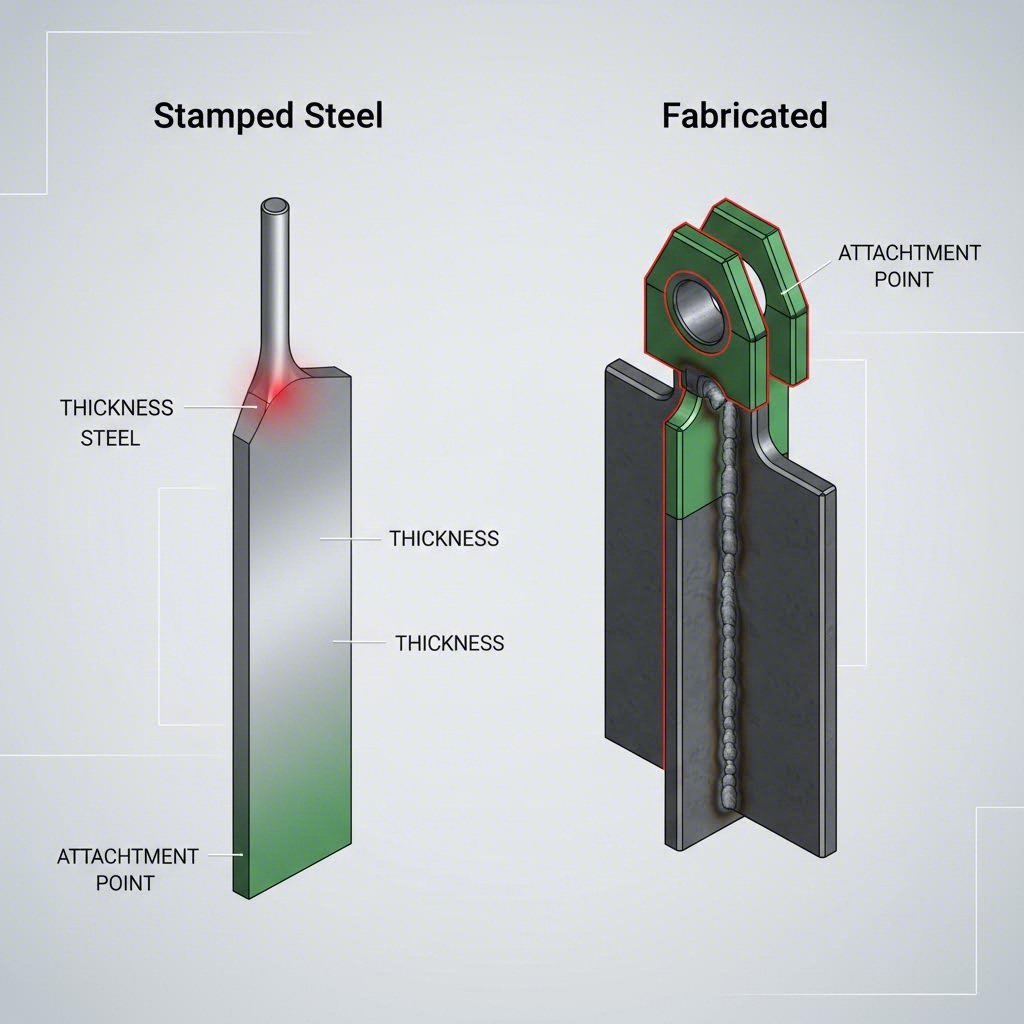 Structural comparison OEM stamped steel vs. aftermarket fabricated towers