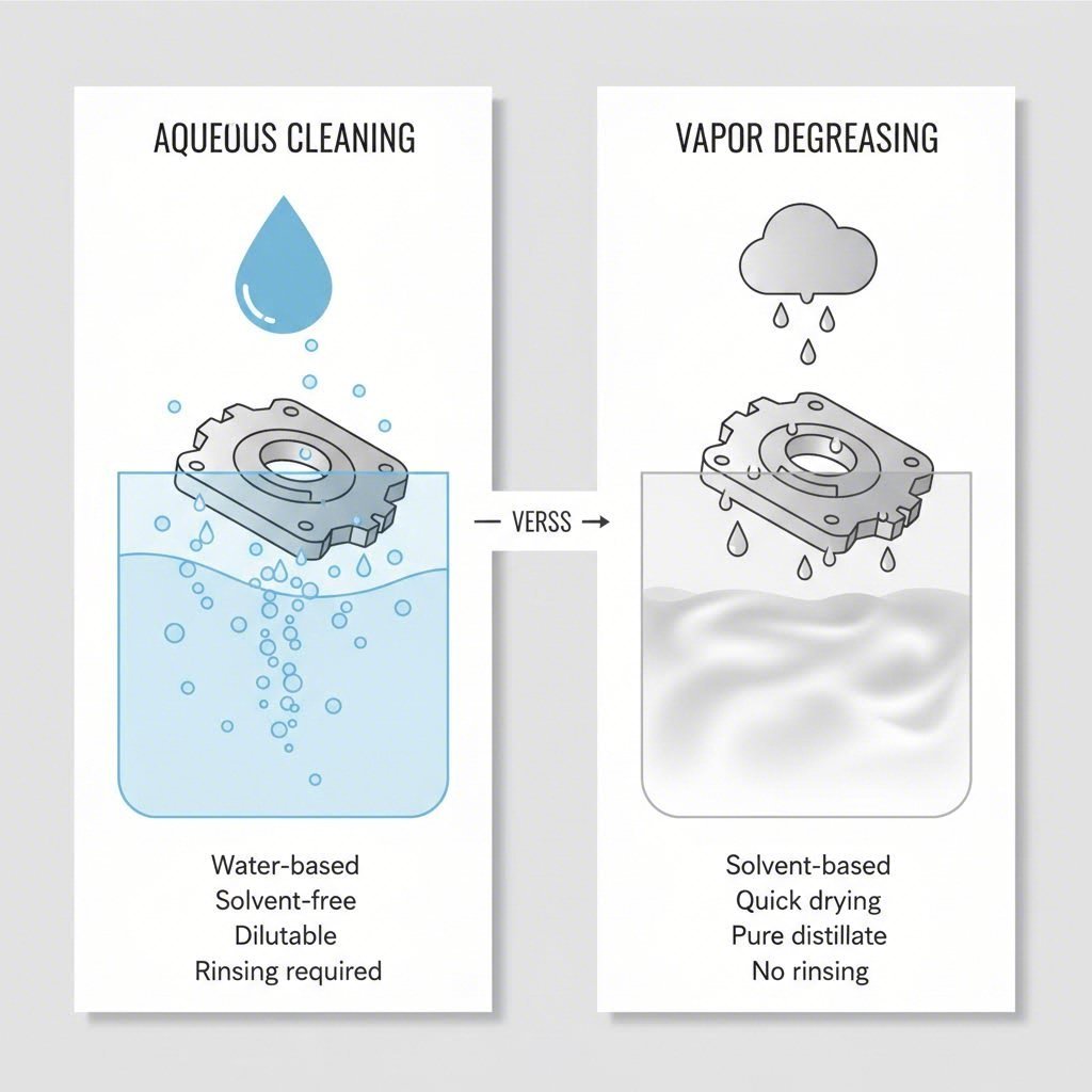 Comparison of aqueous immersion and vapor degreasing cleaning mechanics