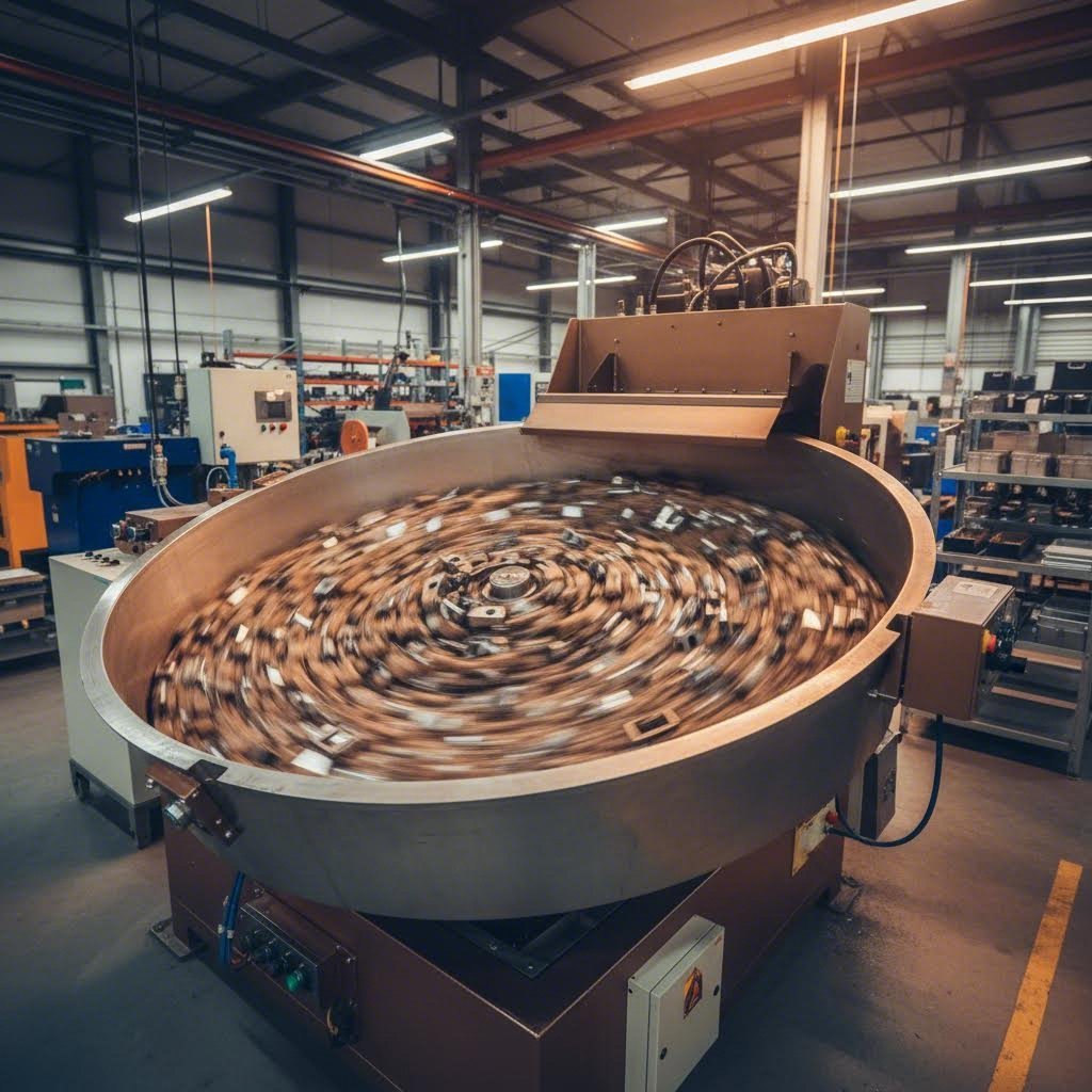 vibratory finishing efficiently removes burrs from high volume stamped parts