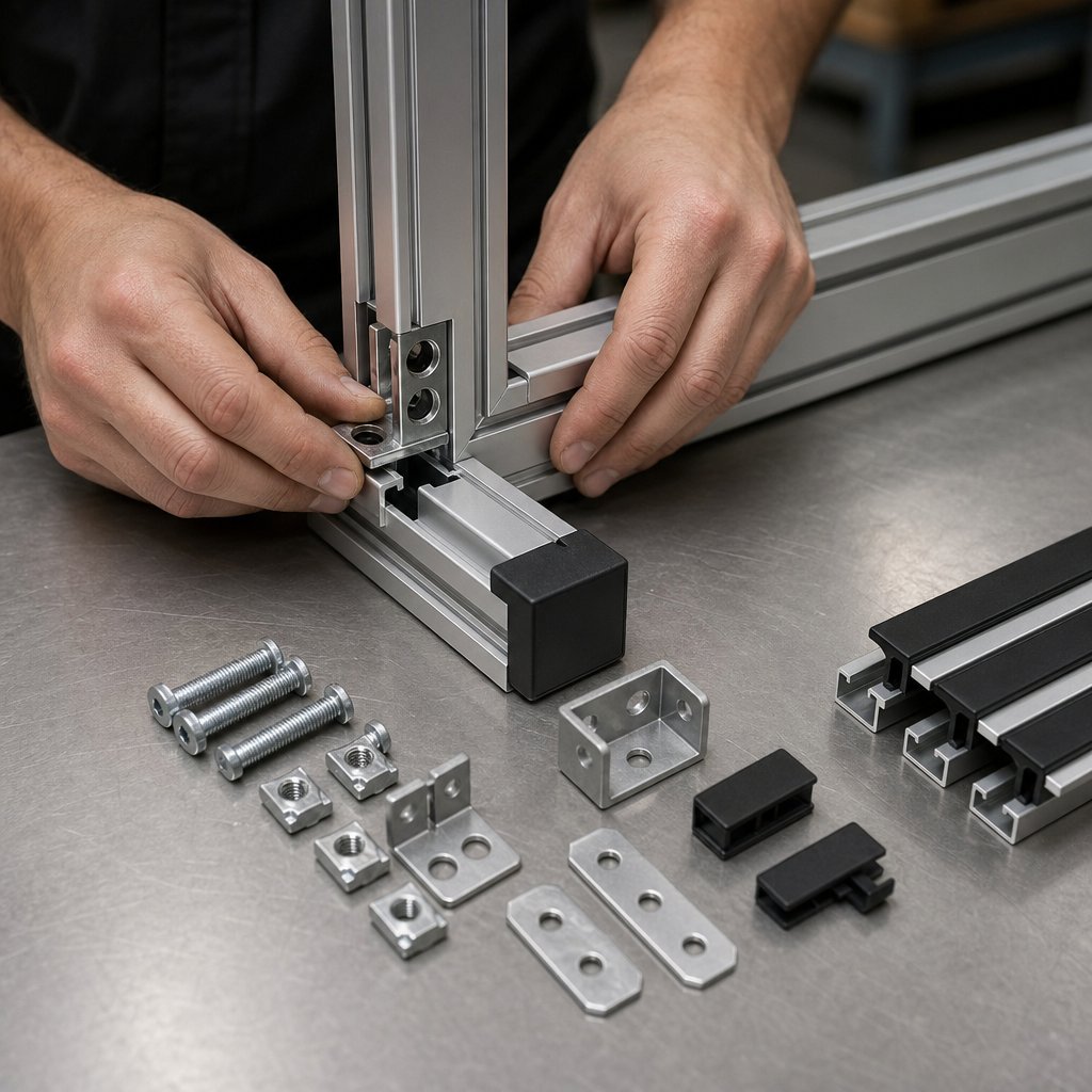 aluminum frame profile connectors and assembly hardware