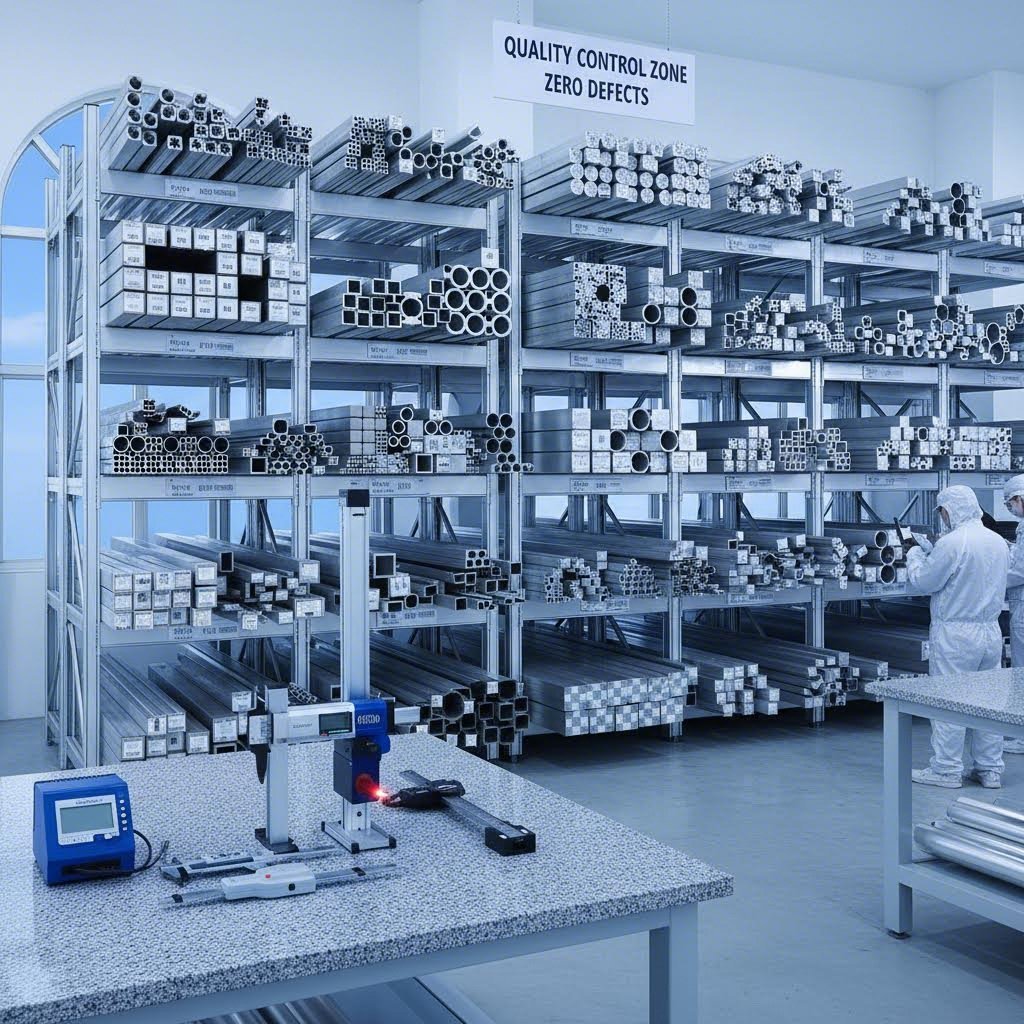 organized aluminum tube inventory ready for custom specification and ordering