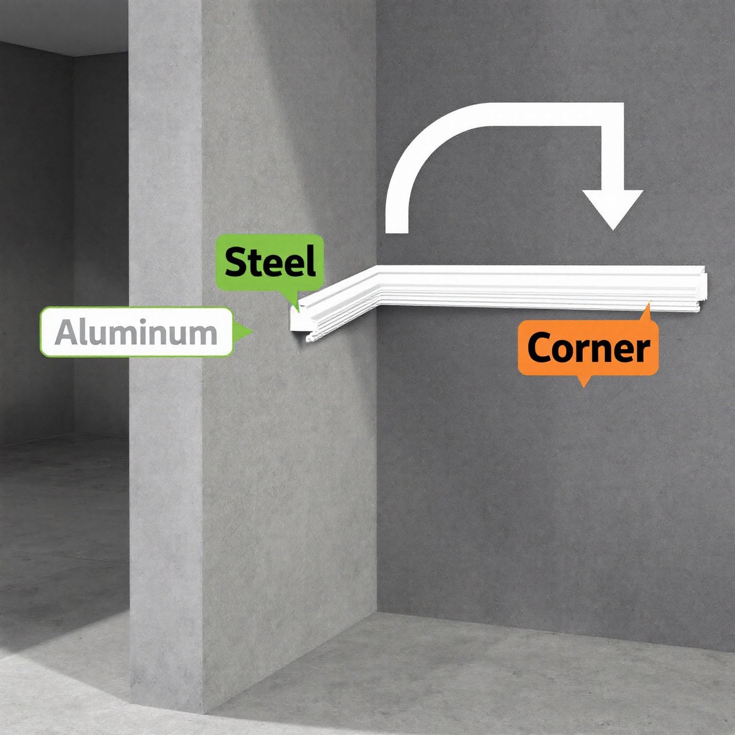 comparing aluminum with steel and pvc for corner trims