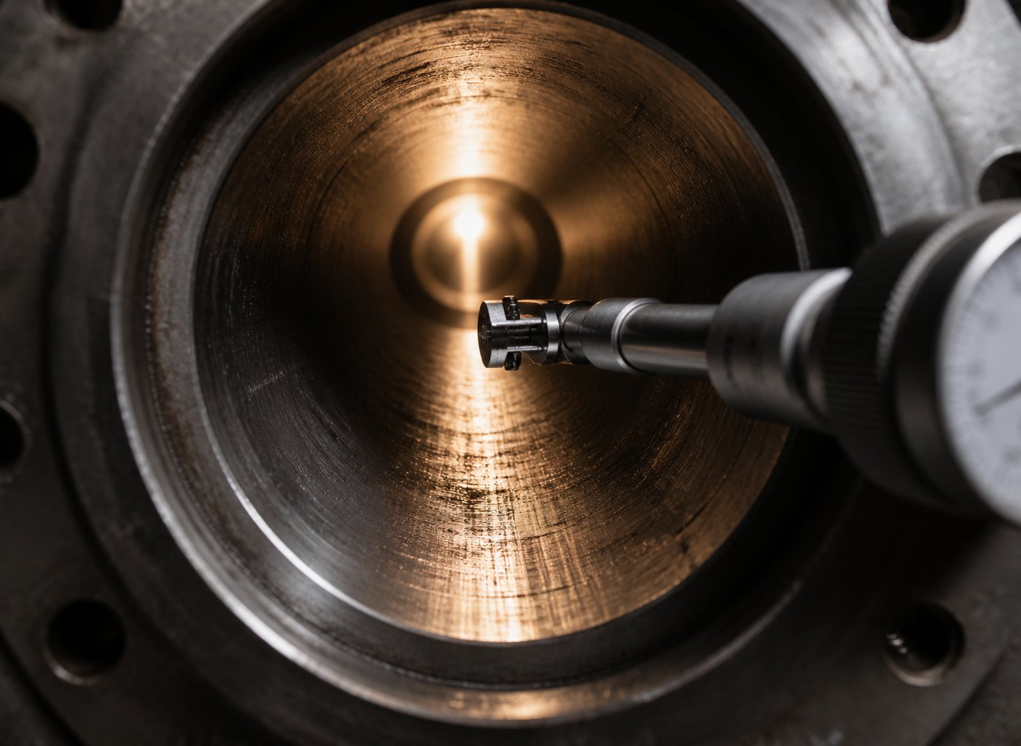 bore surface wear patterns inside an extruder barrel during inspection