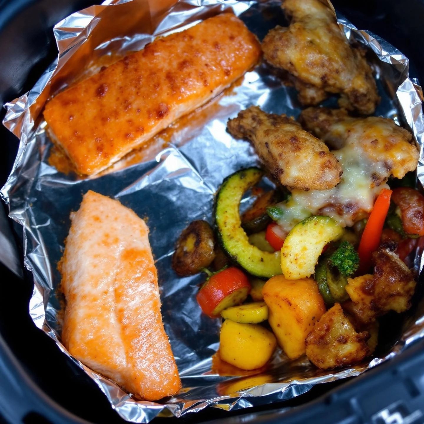 many foods from fish to veggies cook perfectly on foil in the air fryer