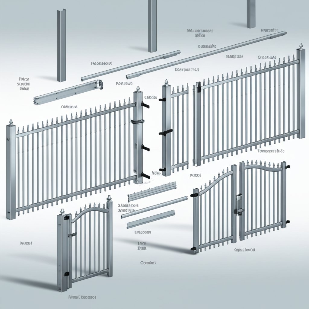 key components of a complete aluminum fence system
