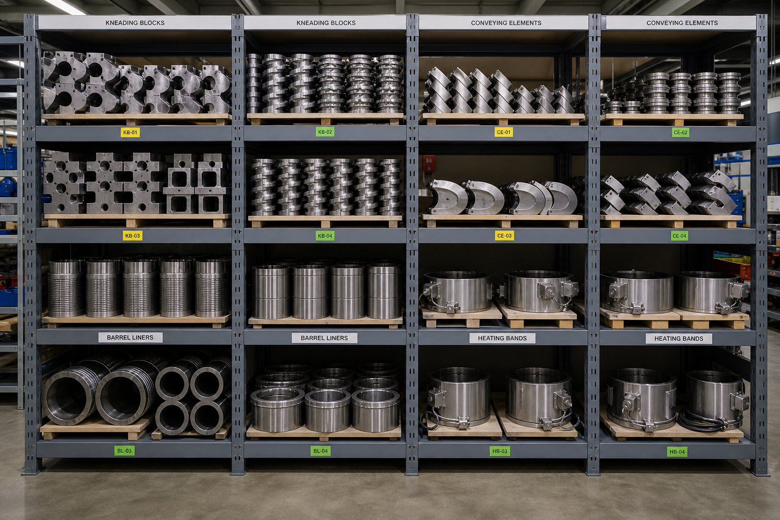 a well stocked spare parts inventory for twin screw extruder screw and barrel components helps prevent costly unplanned downtime