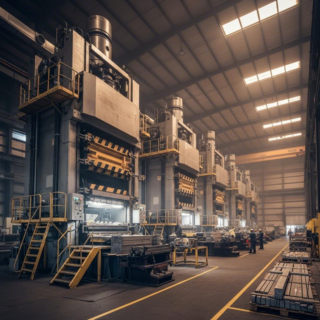 advanced aluminum extrusion facility with multiple press capacities for precision manufacturing