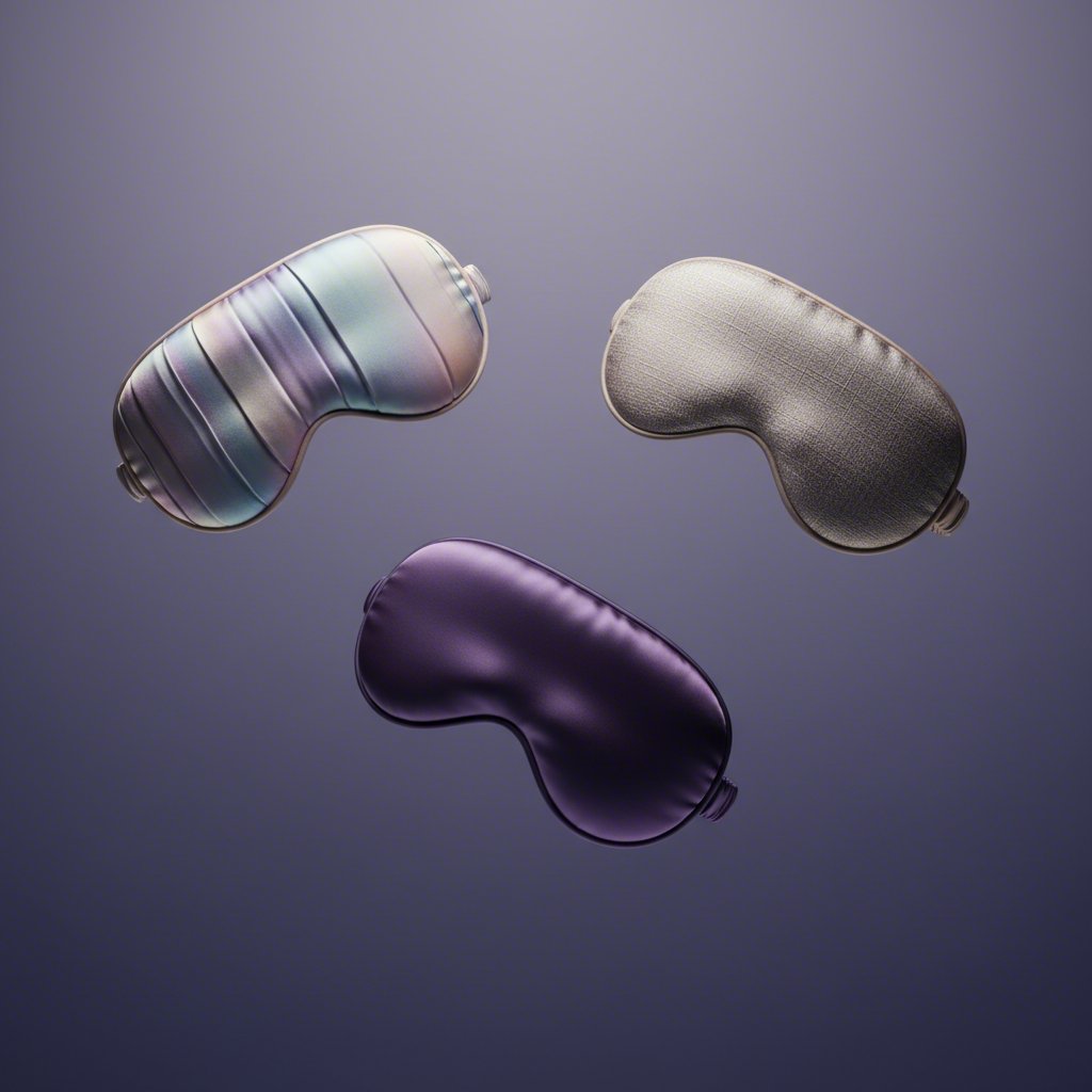 an artistic representation of various contoured sleep masks for lash extension care