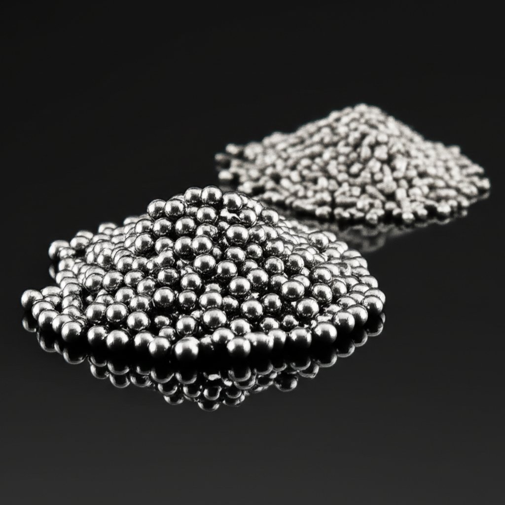 comparison of different shot blasting media types steel shot steel grit and aluminum