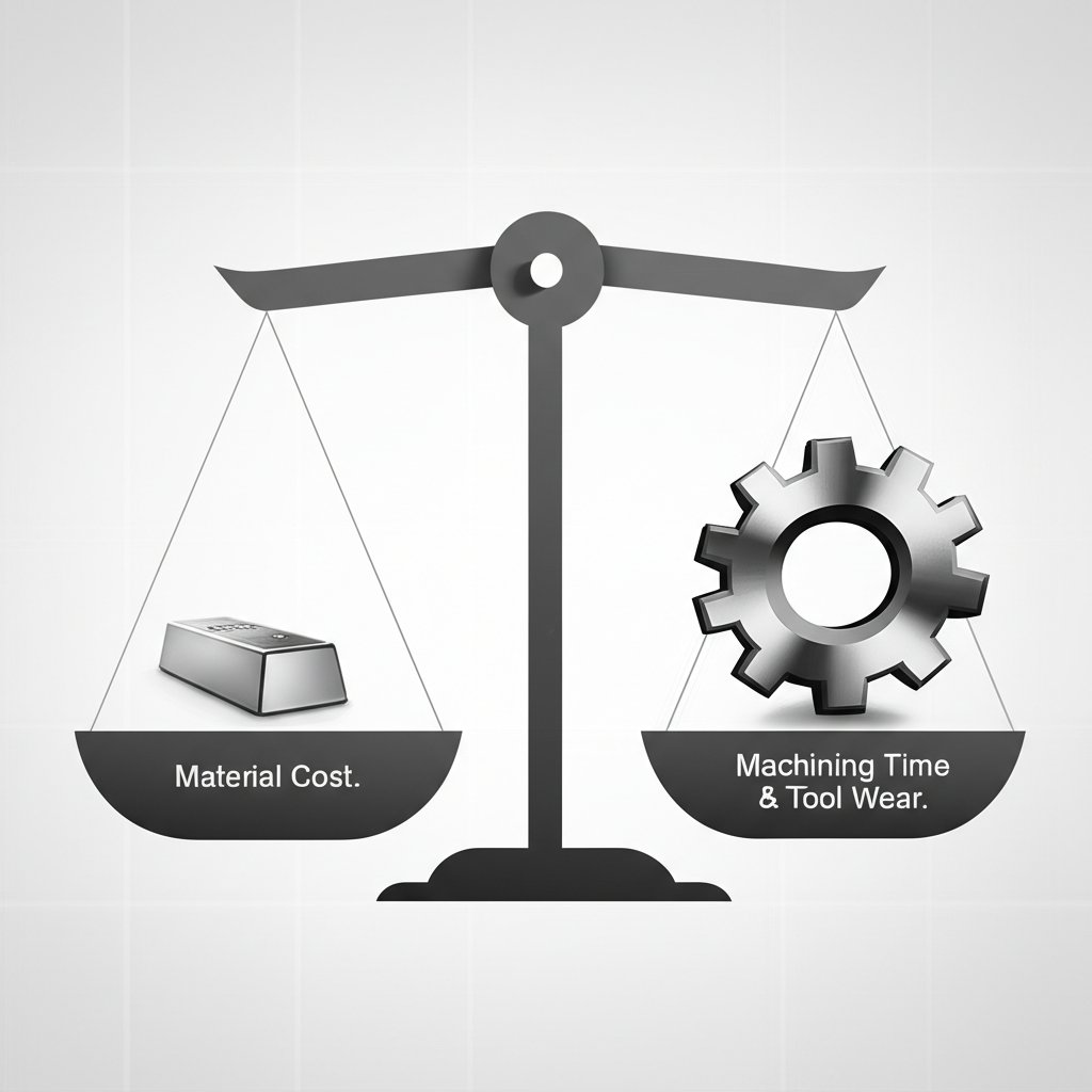 a diagram illustrating that machining time has a greater impact on cnc costs than raw material price