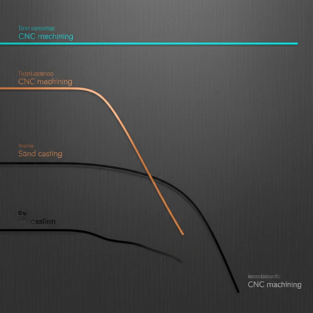 a comparative graph showing the break even points for die casting sand casting and cnc machining costs